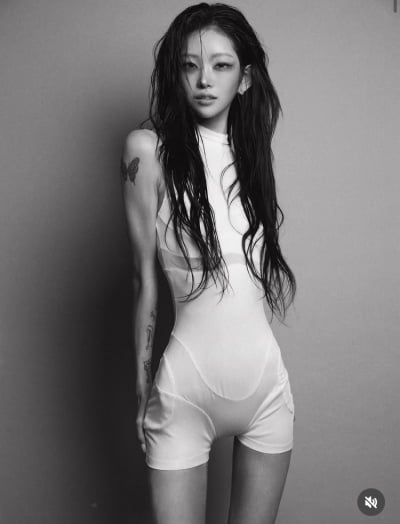 최준희, 41kg 뼈말라 인증…팔에는 나비 문신