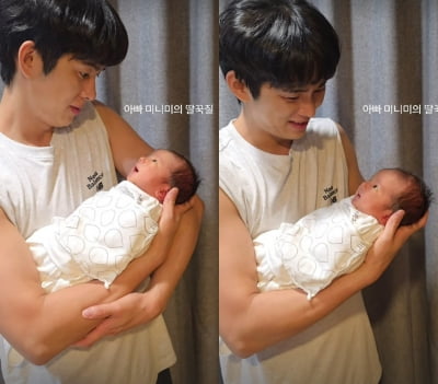 조리원 단수 걱정 없다…손민수, 쌍둥이 눈 마주칠 때마다 '눈물 글썽'