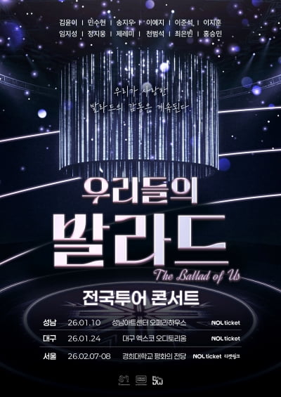 [공식] '우리들의 발라드', 전국 투어 콘서트 개최…TOP 6 모인다