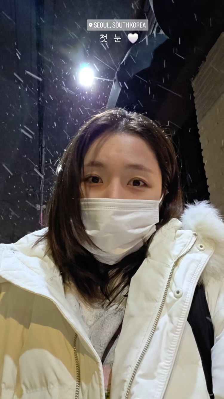 ‘정현규와 결별설’ 성해은, 첫 눈을 맞으며…누가 찍어줬을까