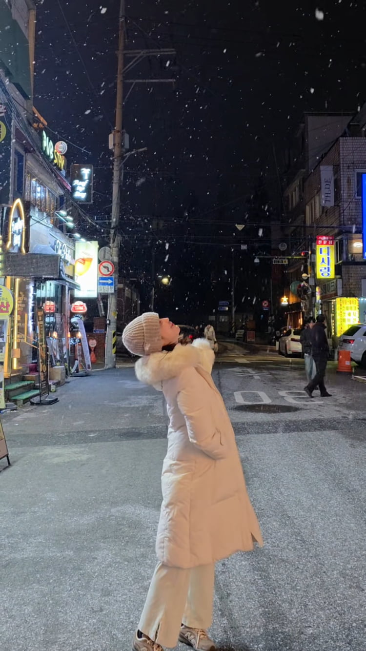 ‘정현규와 결별설’ 성해은, 첫 눈을 맞으며…누가 찍어줬을까