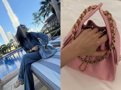 '류수영♥' 박하선, 1700만원어치 C사 명품백 자랑…두바이서 호화 호캉스ing