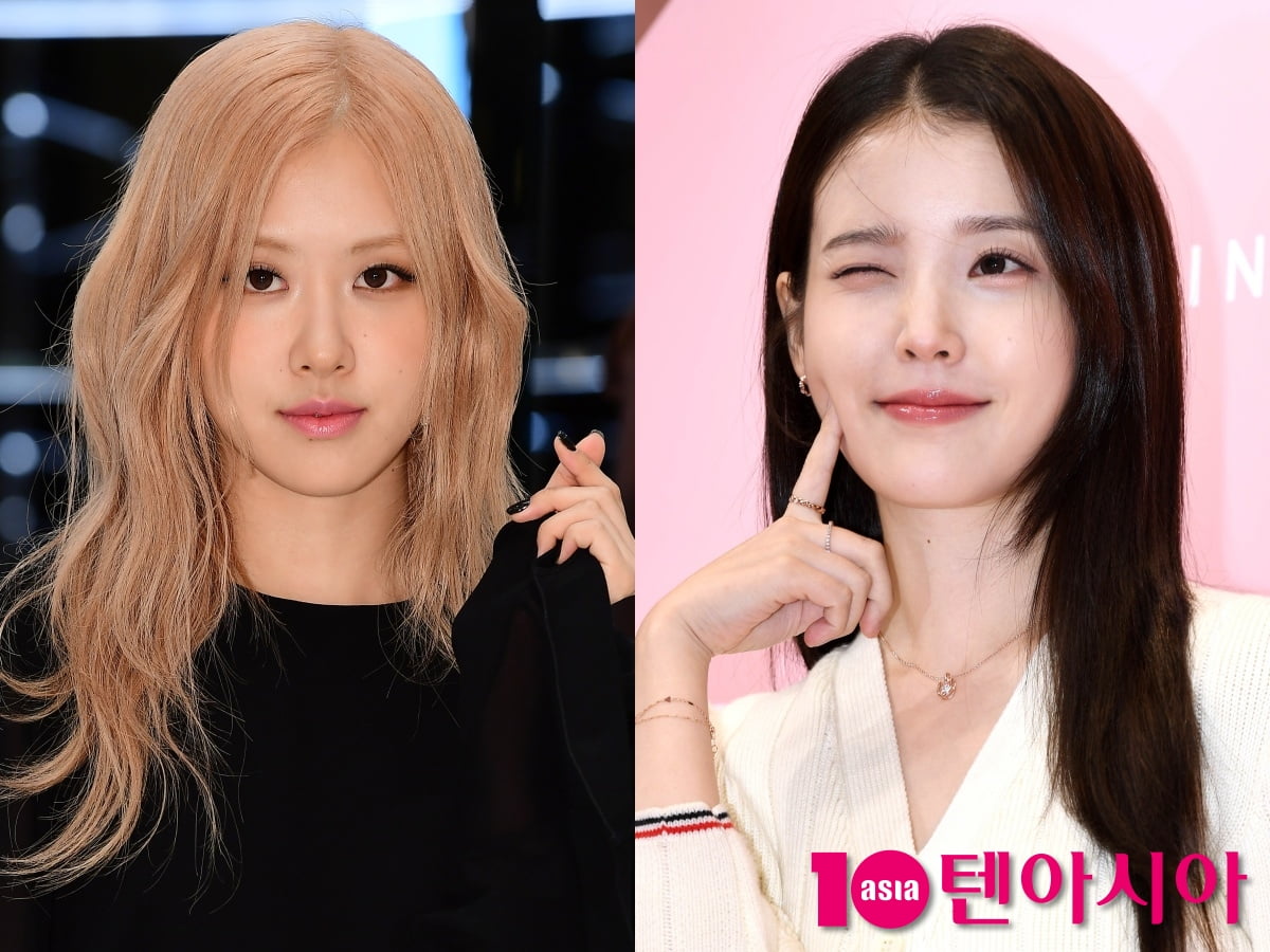 그룹 블랙핑크 로제, 가수 아이유/사진=텐아시아 사진DB