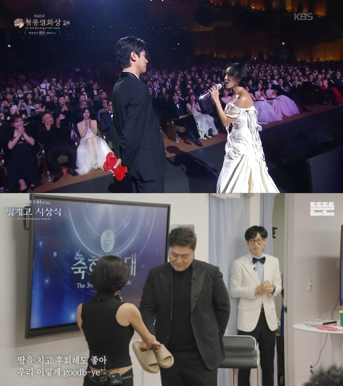 사진=청룡영화상, 핑계고 캡처