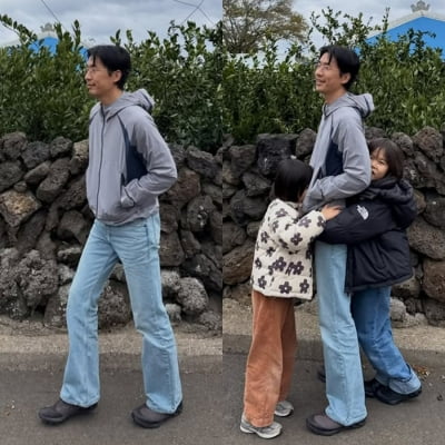 마이큐, 김나영 두 아들에 인정 받았다…제주 생활 중 '껌딱지' 인증