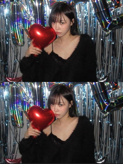 '정국과 열애설' 윈터, 단발 머리로 리즈갱신…무표정한 얼굴로 생일 자축