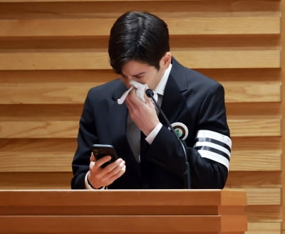 안다빈, 故 안성기 아버지를 추억하며 눈물[TEN포토]