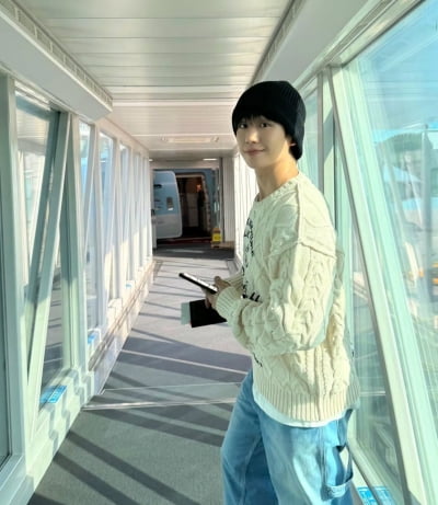 '미성년자' 오해 받은 정해인, 비니 쓰고 니트 입으니 '고등학생' 같네