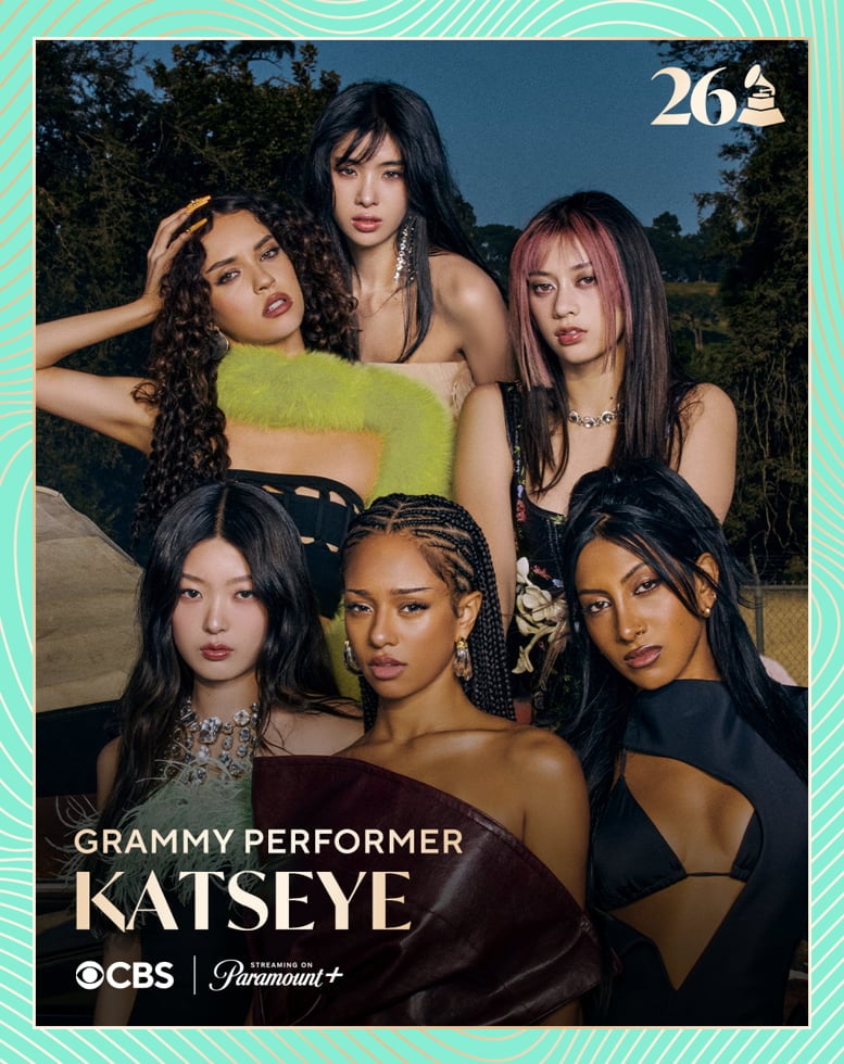 (가운데 위부터 시계 방향) 소피아, 메간, 라라, 마농, 윤채, 다니엘라 / 사진=하이브-게펜레코드 