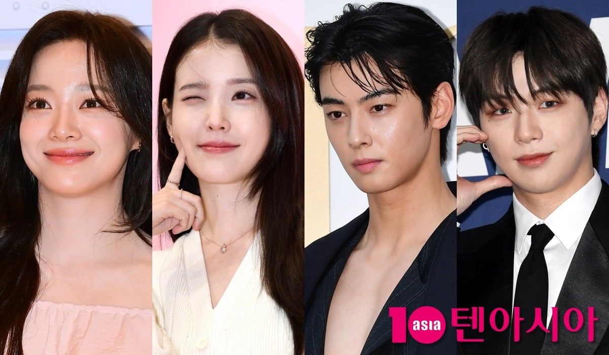 가수 겸 배우 김세정, 아이유, 차은우, 가수 강다니엘/사진=텐아시아 사진DB