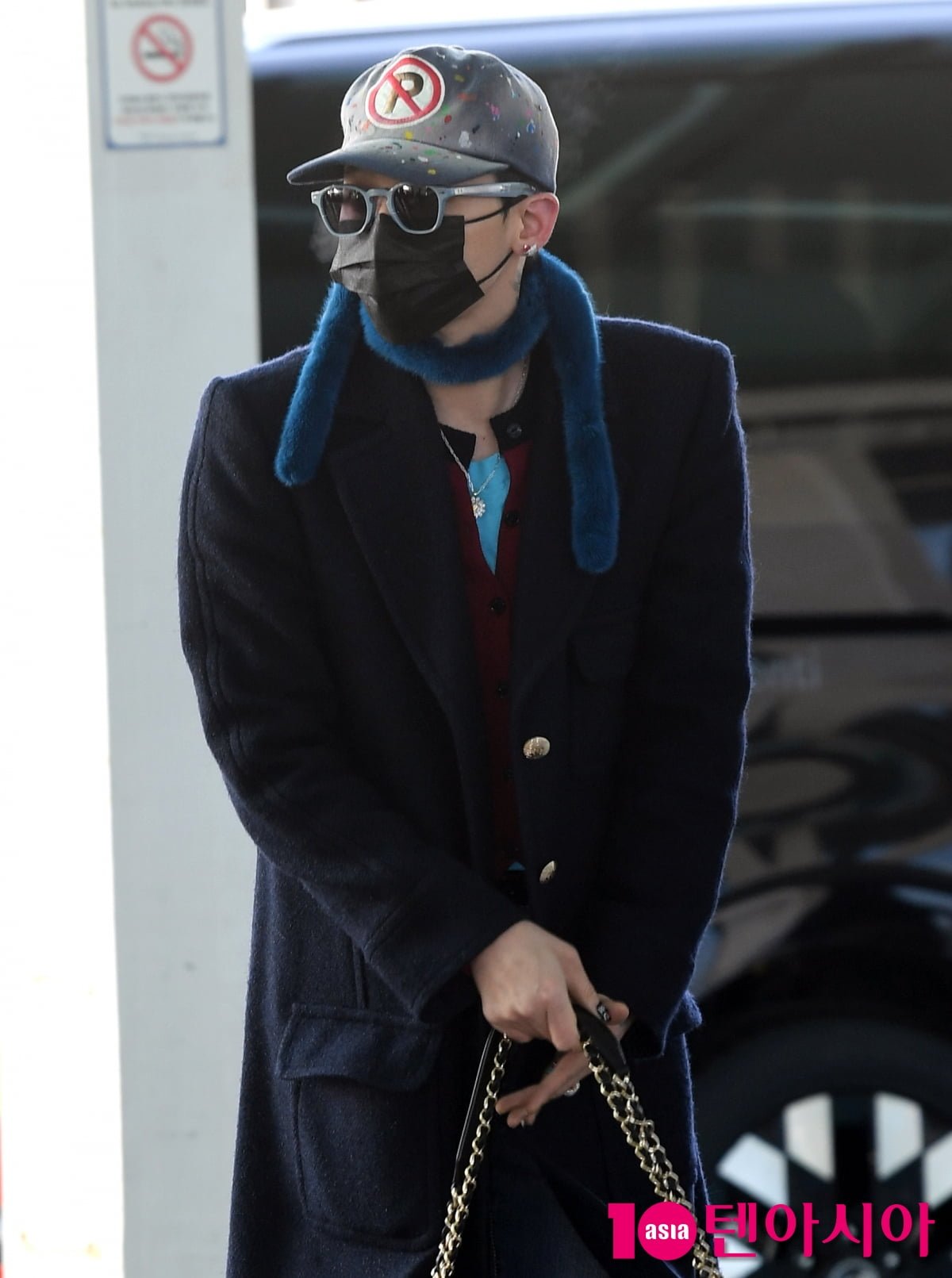 지드래곤, 패셔니스타의 남다른 청청패션...센스 가득한 공항패션[TEN포토+]