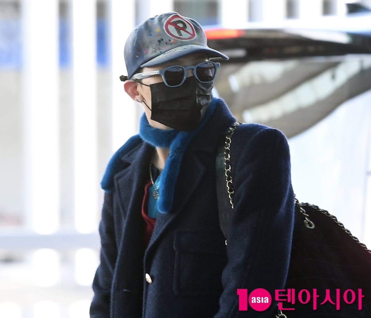 지드래곤, 패셔니스타의 남다른 청청패션...센스 가득한 공항패션[TEN포토+]