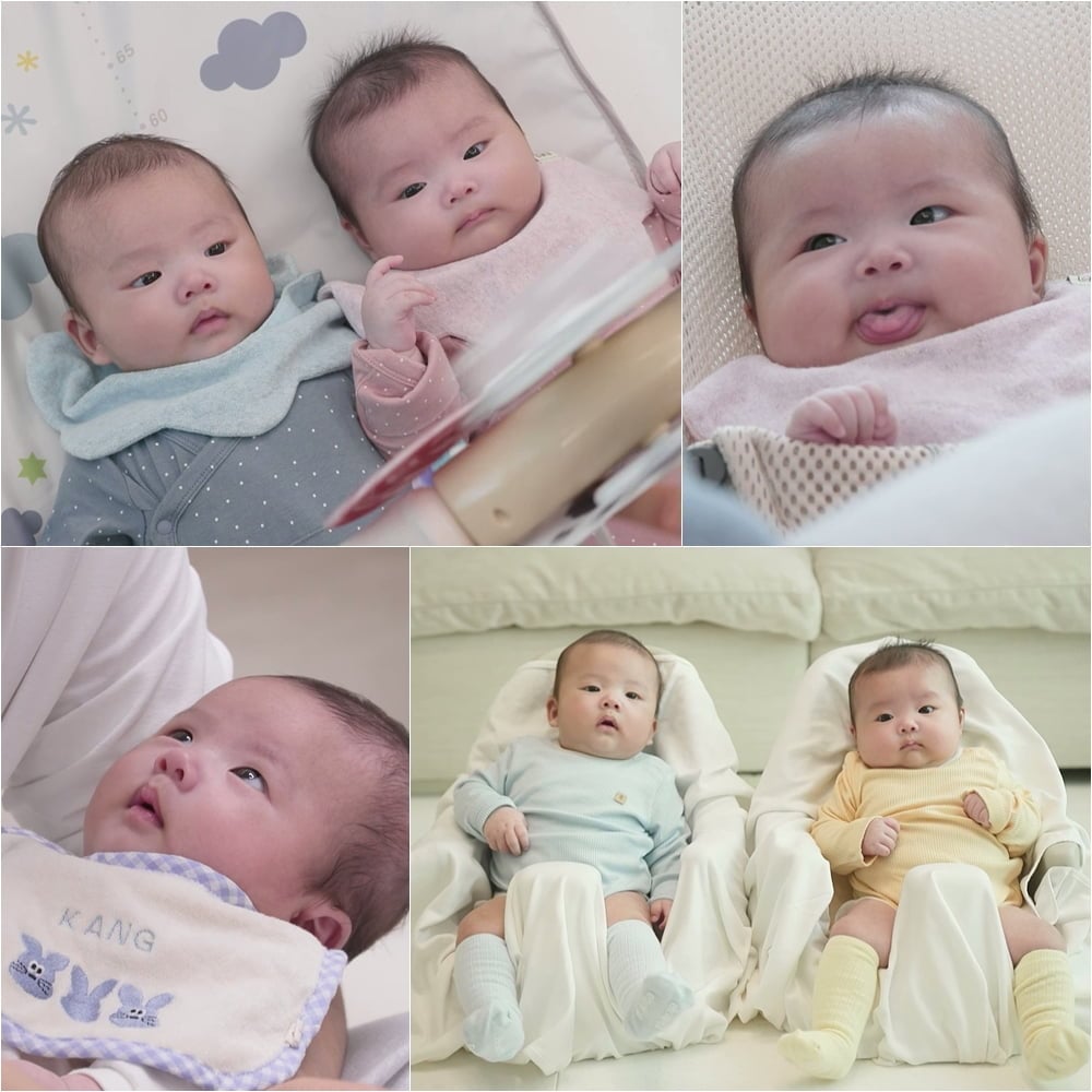 유명 개그맨 부부, 생후 100일 쌍둥이 공개했다…4등신 비율에 또렷한 이목구비, 김종민도 '심쿵' ('슈돌')