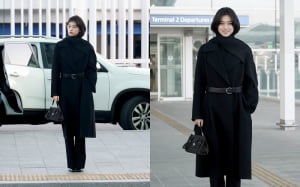 올블랙♥ 김도연 공항패션, 뉴요커 그 자체라는데