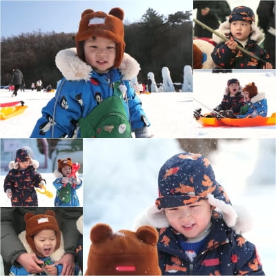 김준호 아들, 45도 경사에서 혹한기 훈련…4kg 썰매 끌고 씩씩하게('슈돌')