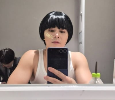 한가인 닮은꼴 어디갔나요…김동준, 뱅 헤어스타일에 민소매+반창고까지