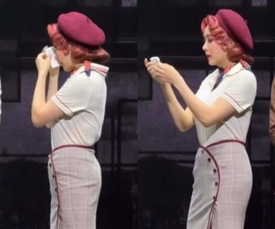 '독식 논란' 옥주현, 끝내 허리 숙였다…주체 못한 눈물까지 '펑펑'