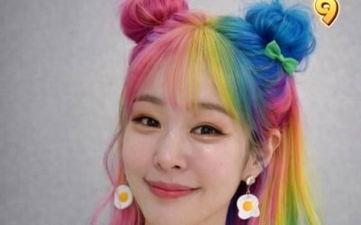 미자, 무지개색 헤어스타일 너무 파격적이네…"지겨워서"