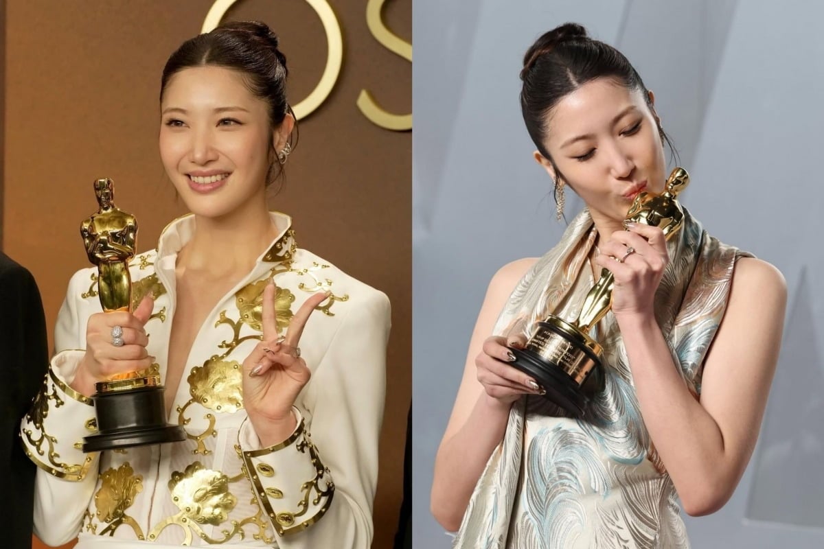 아카데미 2관왕에 오른 '케이팝 데몬 헌터스'의 이재가 오스카 트로피를 들고 기뻐하고 있다. / 사진=이재 SNS