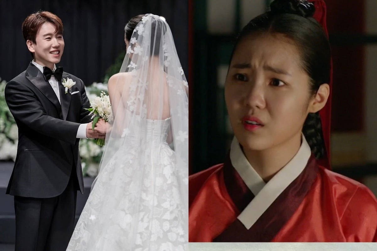 남창희, 윤영경 결혼식 사진(왼), 드라마 '화정'에 출연했던 윤영경./사진제공=라피엘 SNS, MBC