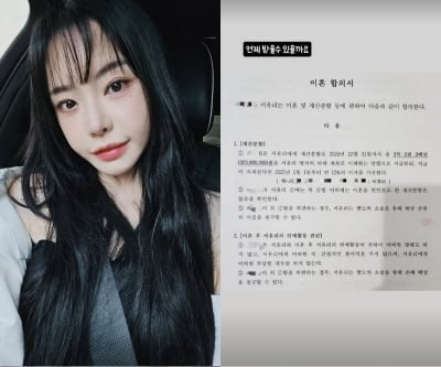 서유리, 법조계 연인과 교제 중 '이혼 합의서' 공개…"3억 2천 언제 받을 수 있나"
