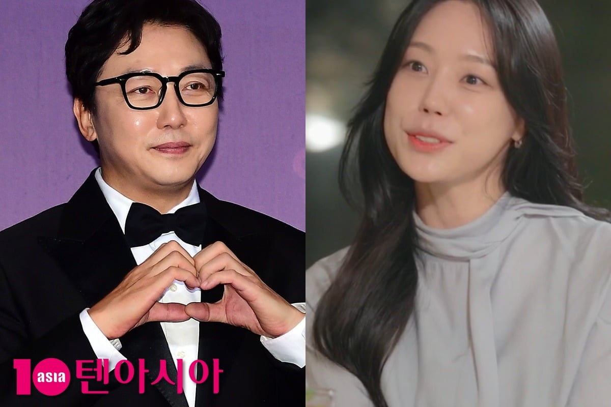 하트 포즈를 취하고 있는 방송인 탁재훈(왼), 진이한과 소개팅에 나선 피부과 상담 실장 정이주./사진제공=텐아시아DB, 채널A