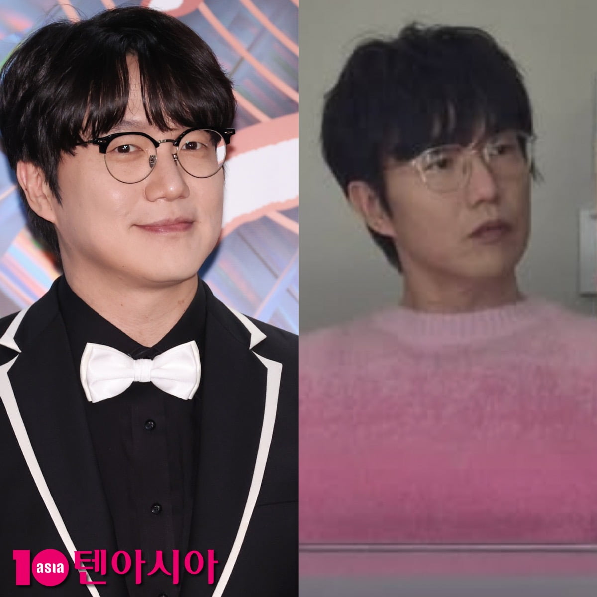 왼쪽에는 가수 성시경이 턱시도를 입고 미소 짓고 있다. 오른쪽에는 가수 성시경이 핑크색 니트를 입고 거울 셀카를 촬영하고 있다 / 사진 = 텐아시아 사진 DB, 성시경 SNS
