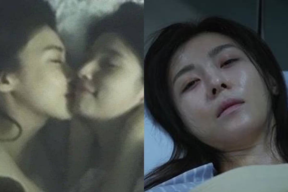 한동희와 동성 연인을 연기한 하지원(왼), 여론을 돌리기 위해 자해쇼를 한 하지원./사진제공=ENA  