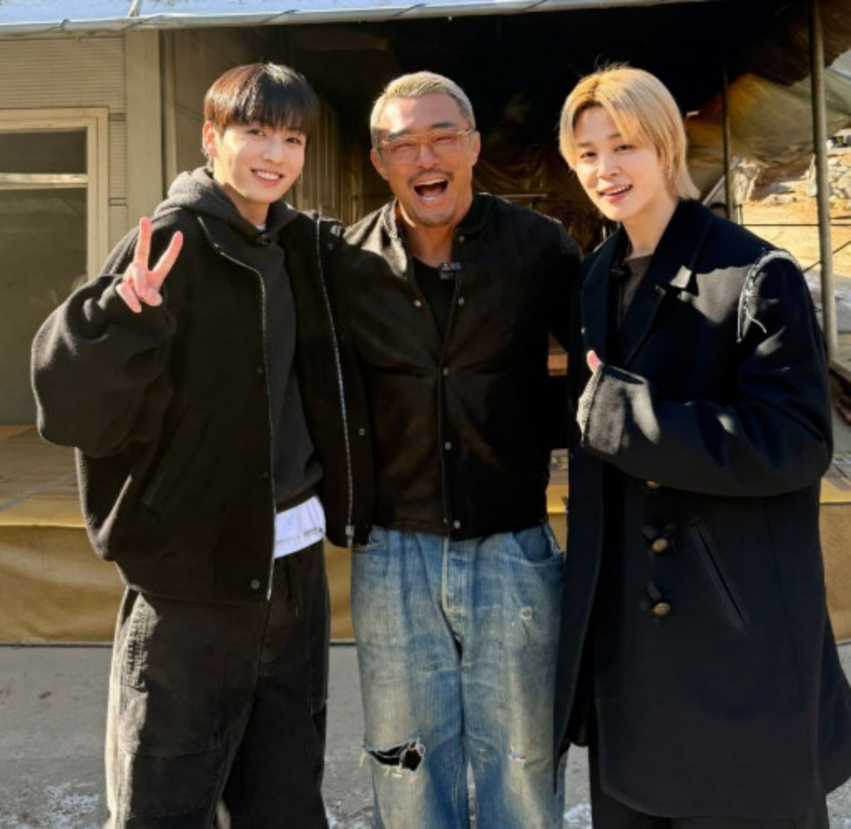 방송인 추성훈이 방탄소년단 멤버 지민과 정국을 만나 케미를 예고했다. / 사진=추성훈 SNS