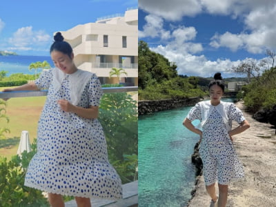 문지인, 헐렁한 임부복 입었는데도 볼록 나온 배…♥김기리, 임신한 아내 얼마나 예쁠까