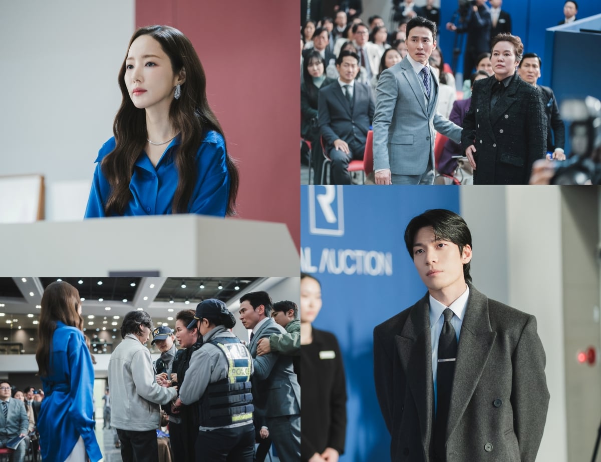 ‘세이렌’ 11회에서는 한설아(박민영 분)가 차우석(위하준 분)의 도움을 받아 로얄옥션 대표 김선애(김금순 분)의 실체를 만천하에 공개하며 복수의 화룡점정을 찍는다. / 사진 제공: tvN