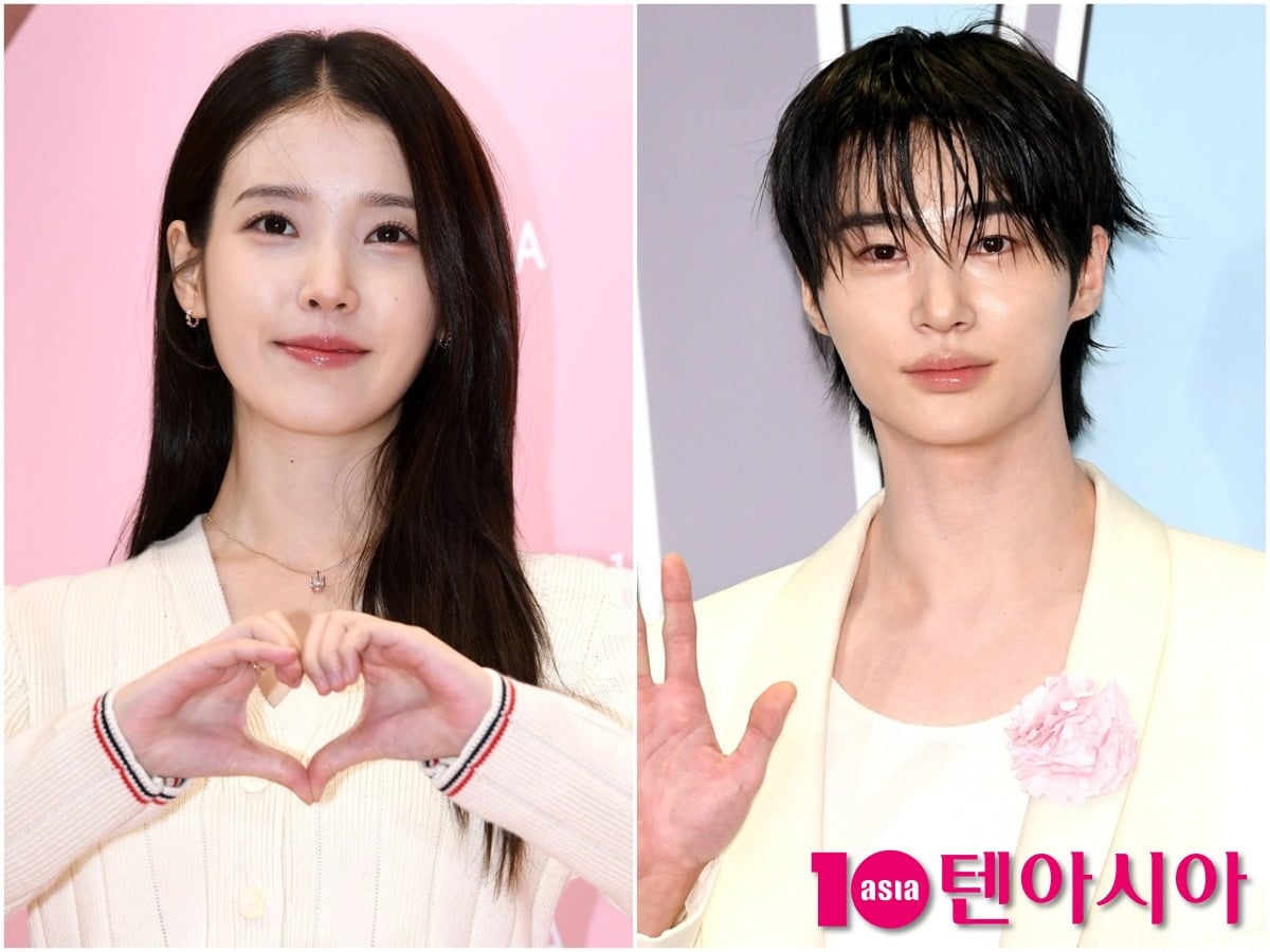 아이유와 변우석이 각 공식 행사장에서 포즈를 취하고 있다./사진=텐아시아DB