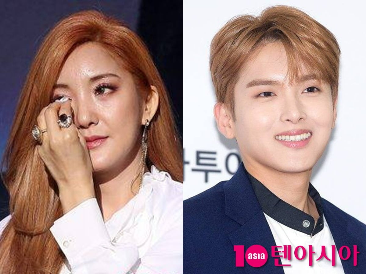 (왼쪽) 가수 바다가 눈물을 보이고 있다. (오른쪽) 려욱이 취재진 앞에서 미소를 보이고 있다. / 사진=텐아시아 DB