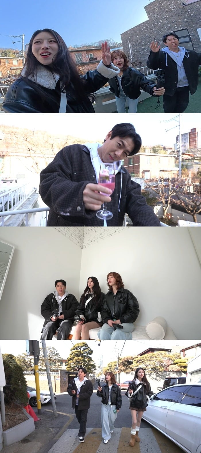 청담 웨딩 거리 일대로 임장에 나선 미주, 허영지, 양세찬 / 사진제공=MBC