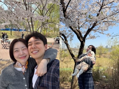 레이디제인, '난임 극복' 쌍둥이 딸과 맞는 첫 봄 얼마나 행복할까…예뻐 죽겠다는 표정