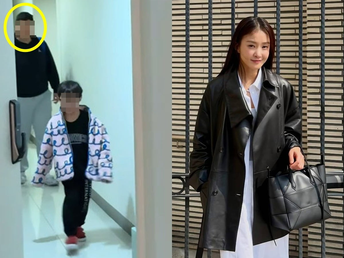 배우 이시영의 대문 앞에 의문의 남성이 아들의 하원을 돕고 있다. / 사진=이시영 SNS