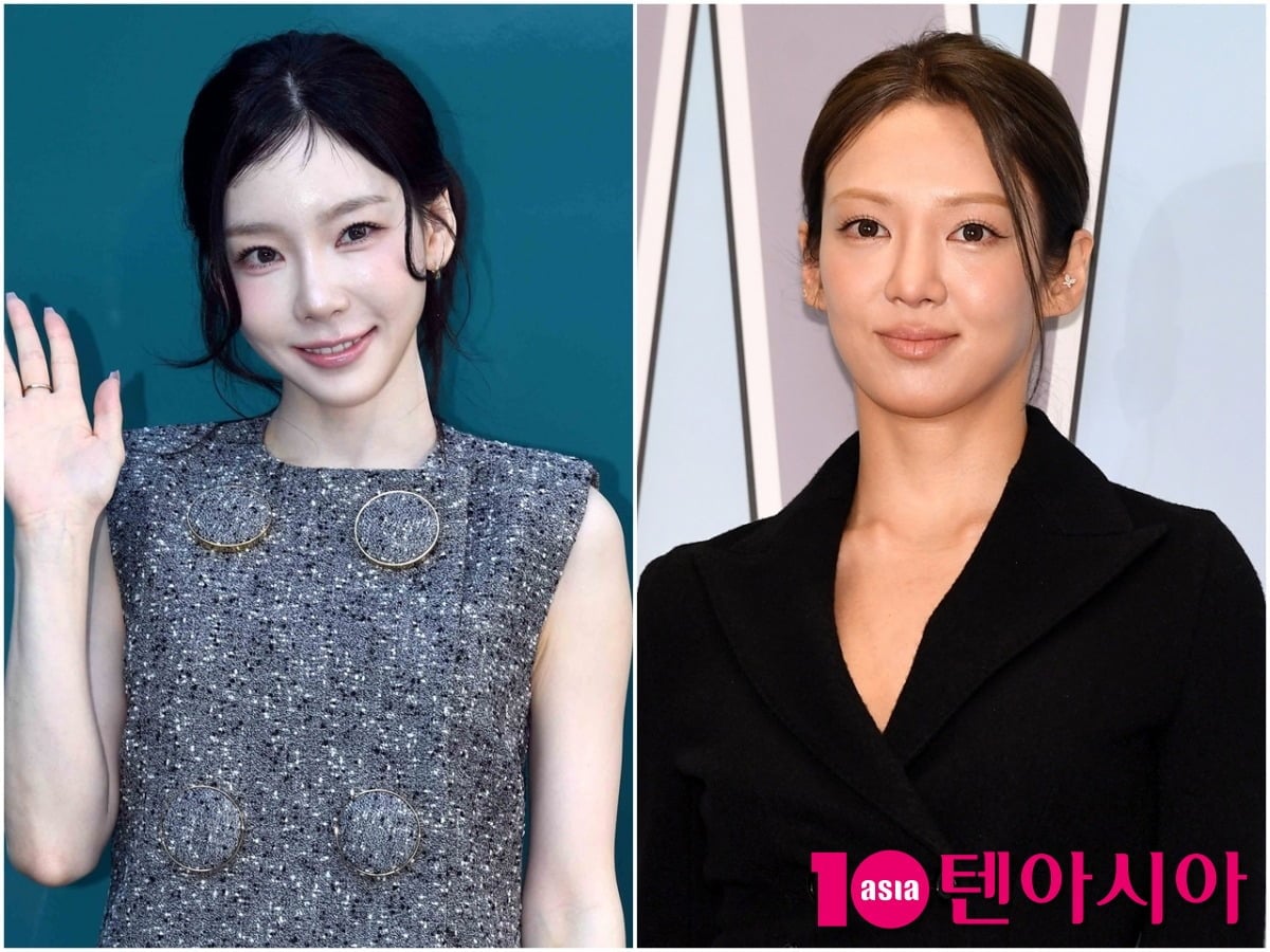 소녀시대 태연과 효연이 각 공식 행사에 참석해 포즈를 취하고 있다./사진=텐아시아DB