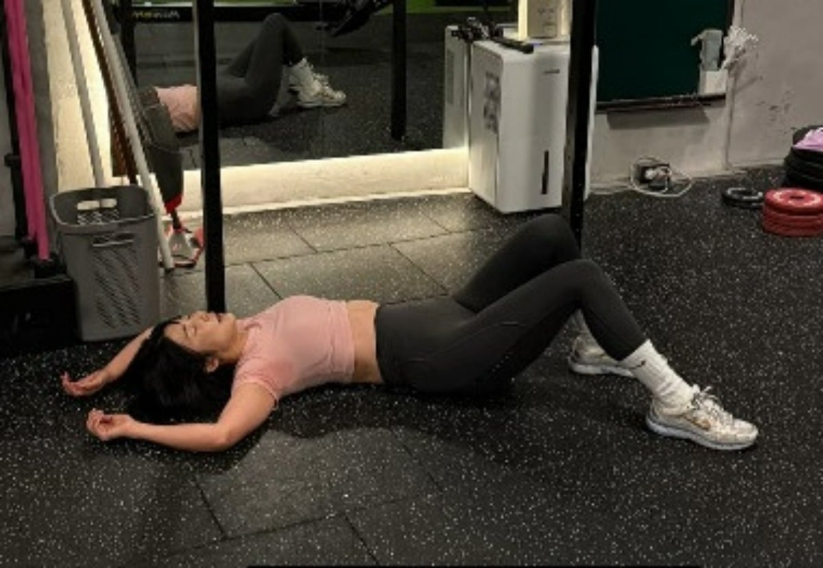 방송인 사유리가 운동 후 털털한 면모를 보였다. / 사진=사유리 SNS