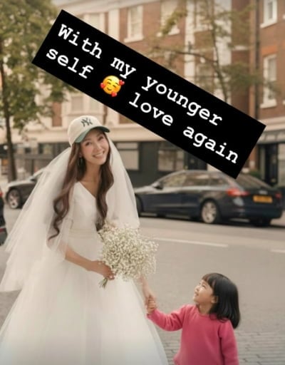 복귀 암시했던 지나, 40세 되자 웨딩드레스 입었다…부케까지 뭐야