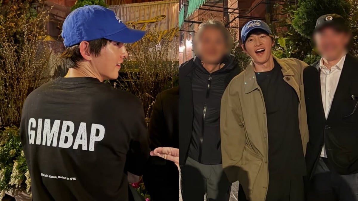 송중기는 편안한 차림에도 훈훈한 외모로 눈길을 끌었다. / 사진=이민진 작가 SNS