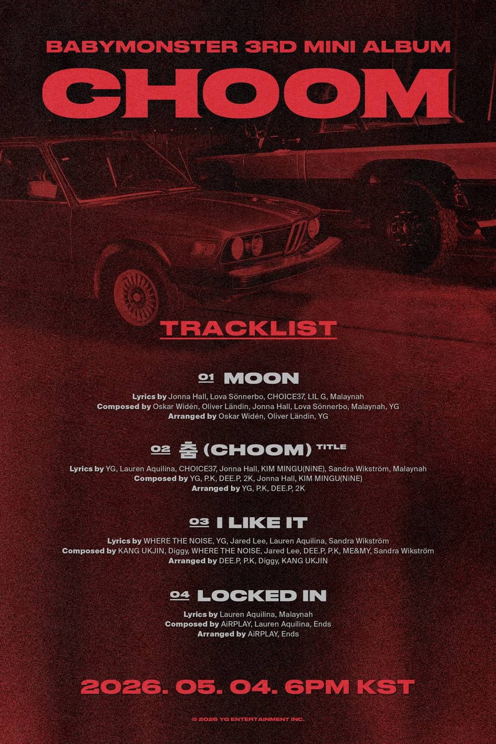 베이비몬스터 새 앨범 트랙리스트와 크레딧/ 사진 제공=YG