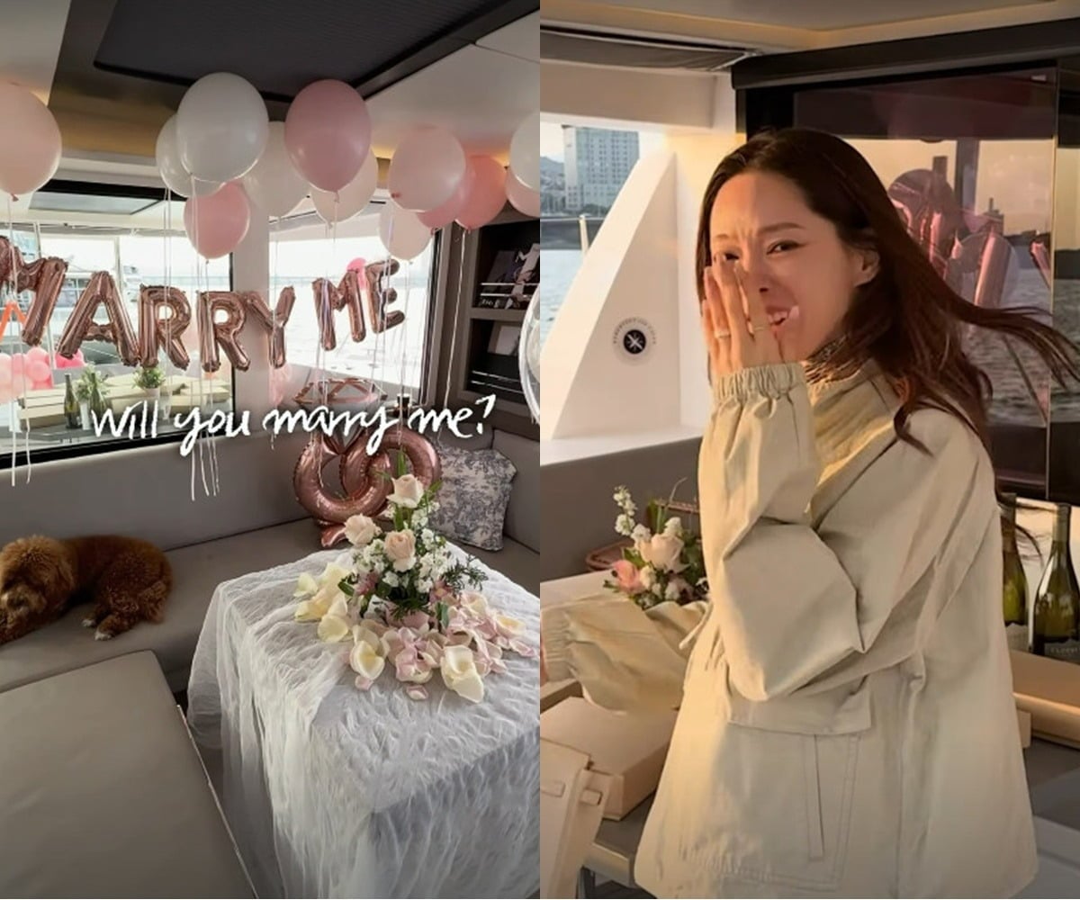 박정진이 송세라에게 두 번째 깜짝 프러포즈를 선사했다. / 사진=박정진 SNS