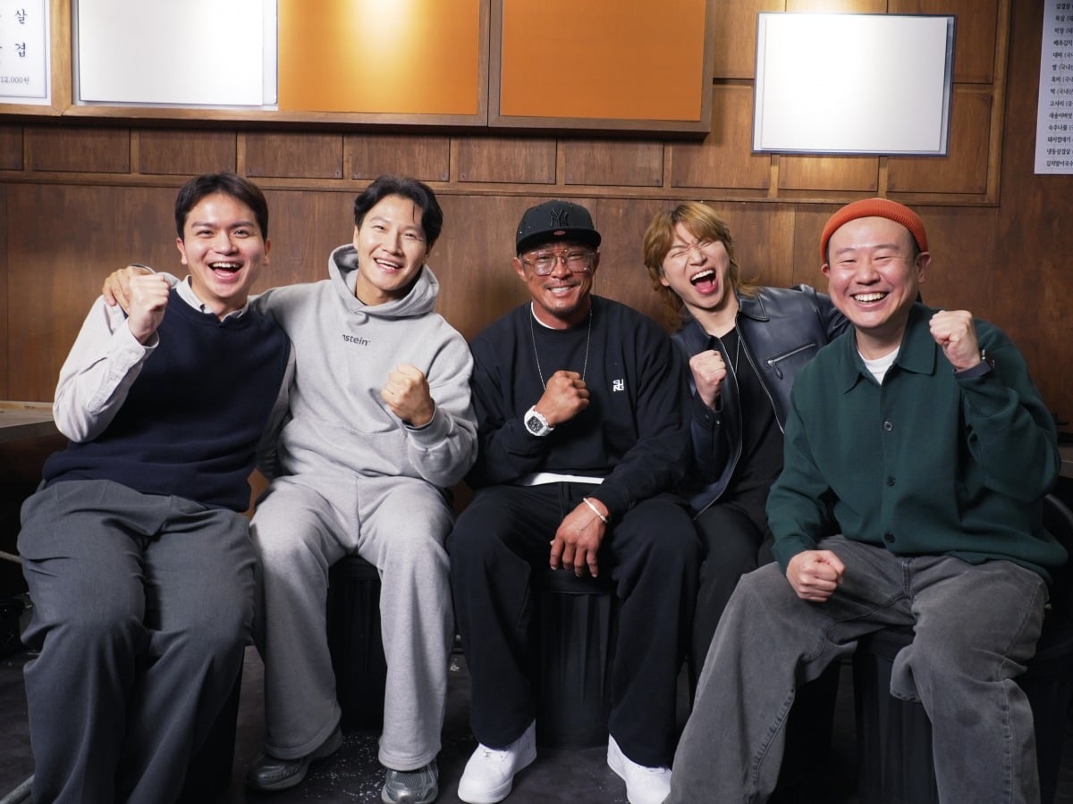 '상남자의 여행법' 제작발표회에 참석한 김종국, 추성훈, 대성, 김진호 PD ./사진제공=SBS Plus