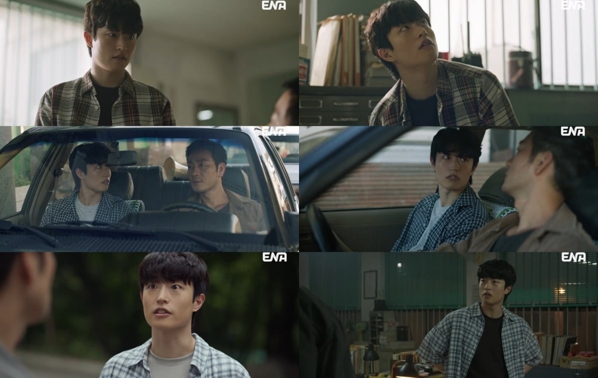 배우 류해준이 드라마 '허수아비'에서 열정 막내 형사 역할을 맡아 신선한 존재감을 각인했다./사진=ENA 방송 화면 캡처