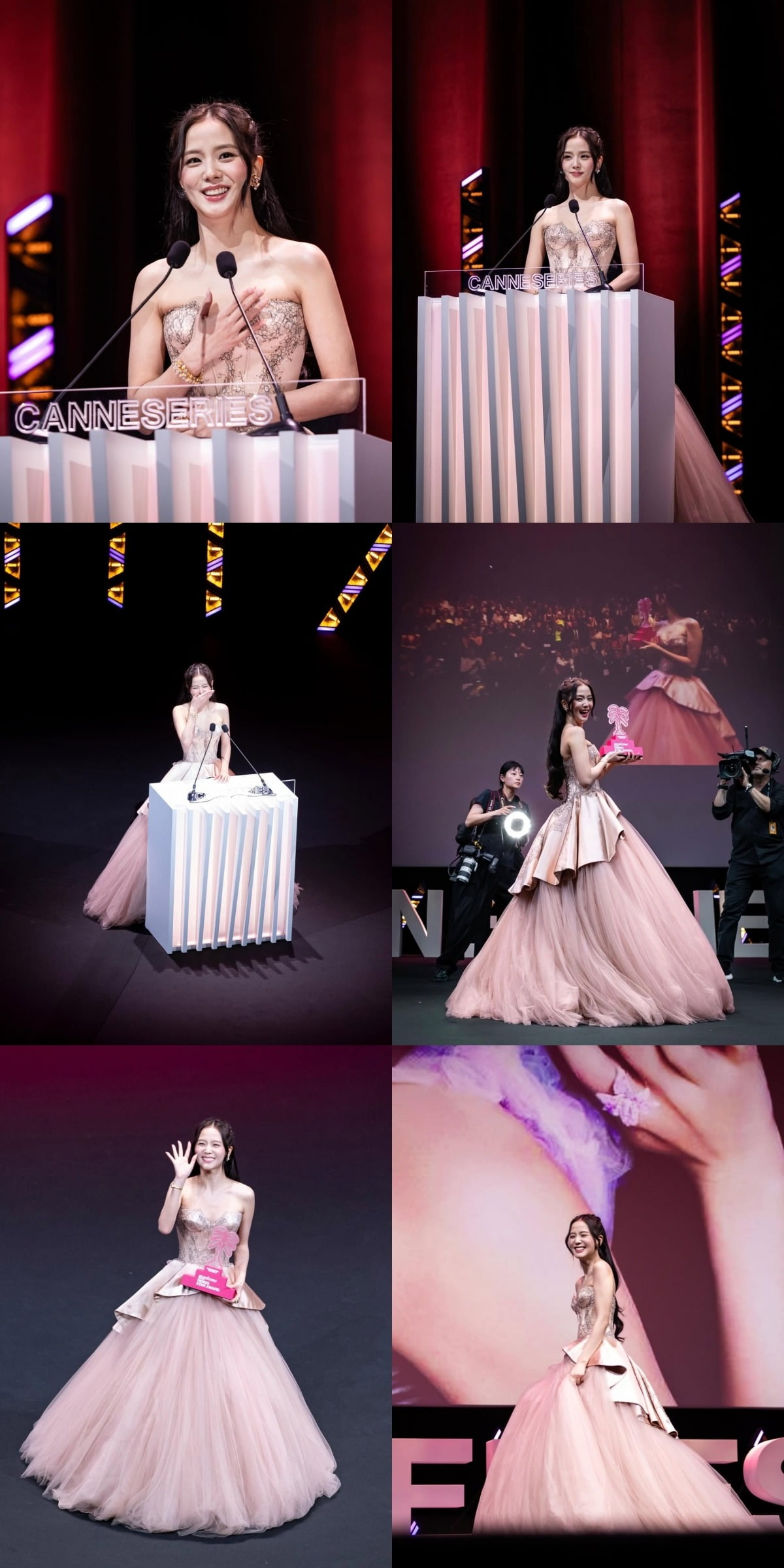 블랙핑크 지수가 '제9회 칸 국제 시리즈 페스티벌' 개막식에서 '마담 피가로 라이징 스타상'을 수상했다. / 사진제공=칸 국제 시리즈 페스티벌