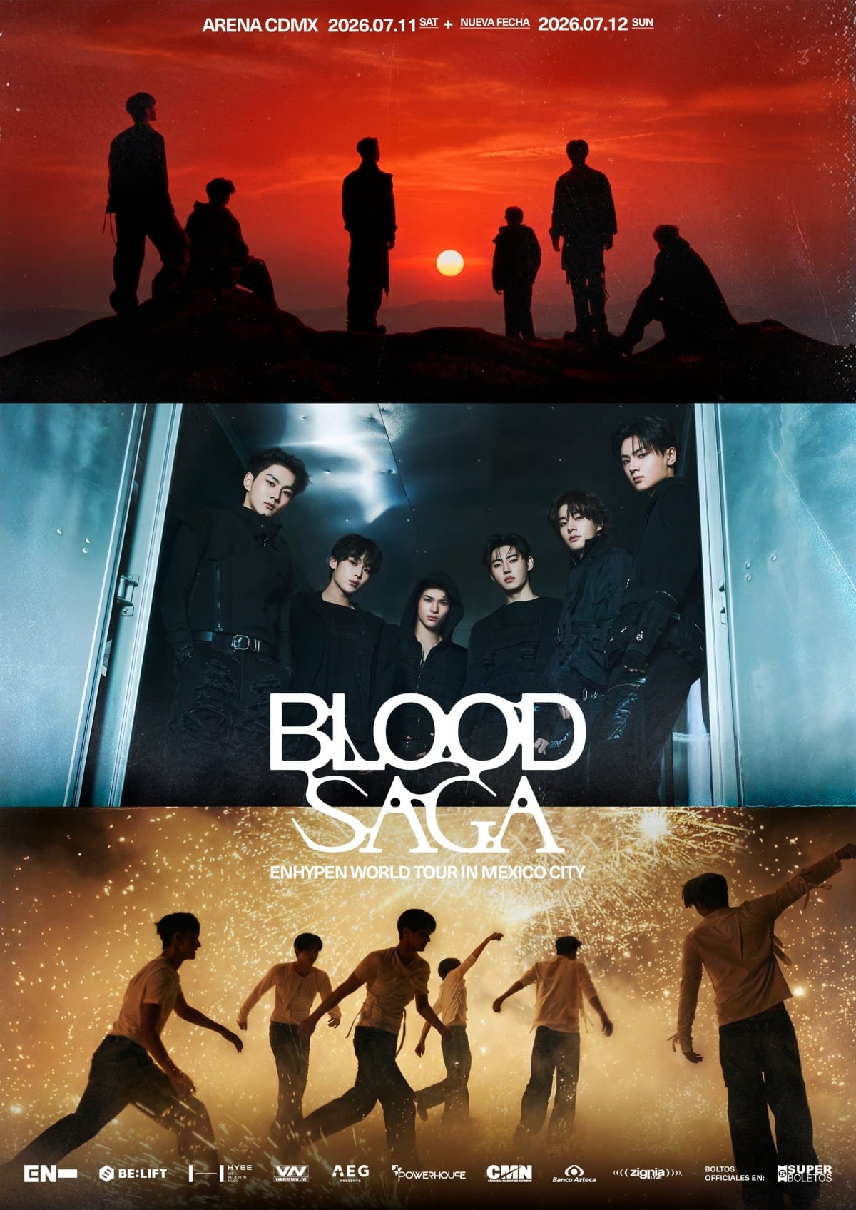 엔하이픈 BLOOD SAGA 멕시코시티 추가 공연 포스터/ 사진 제공=빌리프랩(하이브)