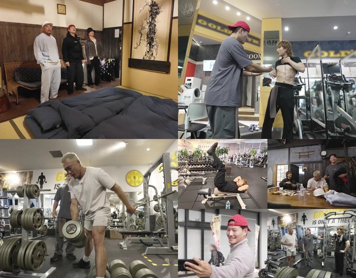 '상남자의 여행법 in 규슈'에서 헬스장을 찾은 출연진 / 사진제공=SBS Plus