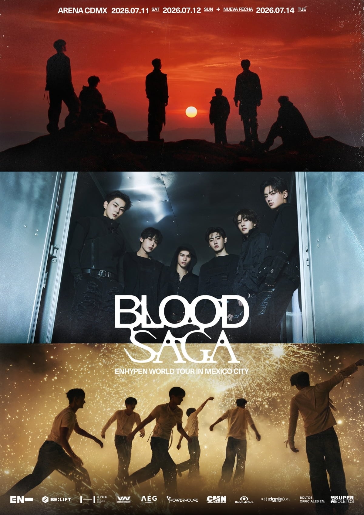 엔하이픈 'BLOOD SAGA' 멕시코시티 3회차 추가 공연 포스터 / 사진 제공=빌리프랩(하이브)