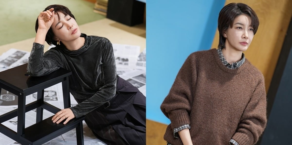 진서연이 연극 '그의 어머니'의 무대 뒤 모습을 담은 비하인드 컷을 공개했다./사진제공=앤드마크