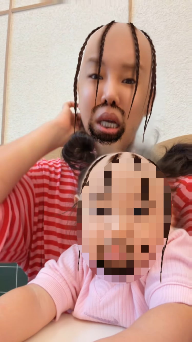 랄랄, 딸한테 무슨 원망을 들으려고…대머리에 머리카락 몇 가닥 필터
